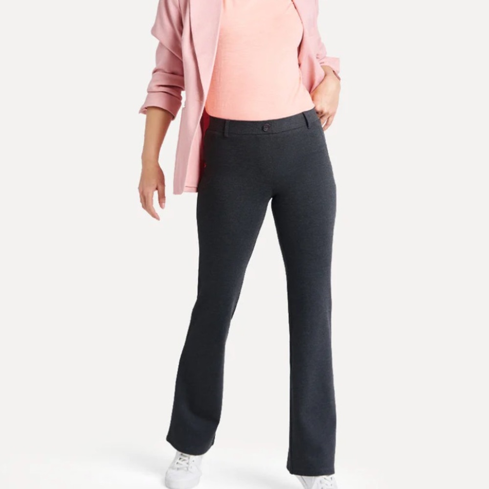 Betabrand Work Dress Pant Yoga Pants Classic Bootcut Charcoal Grey Small